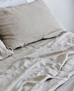 Linen Flat Sheet in Dove Grey by IN BED