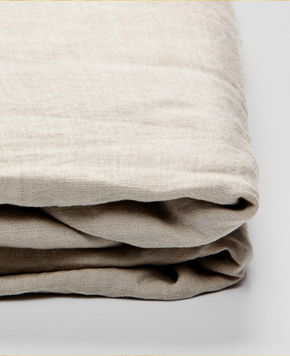 Linen Fitted Sheet in Dove Grey by IN BED