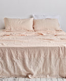 Linen Flat Sheet in Peach by IN BED