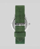Polished Steel / Mineral Green Leather