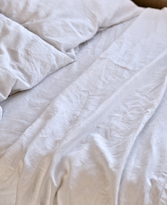 Linen Duvet Cover in White by IN BED