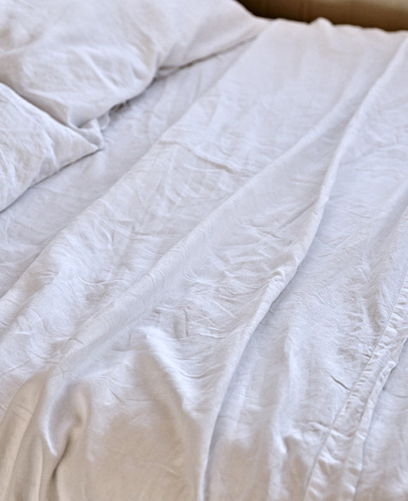 Linen Flat Sheet in White by IN BED