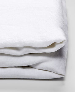 Linen Fitted Sheet in White by IN BED